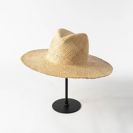 Printemps et été mode décontracté Simple nu Double couche tricoté à la main raphia grand bord plage Protection solaire chapeau de paille