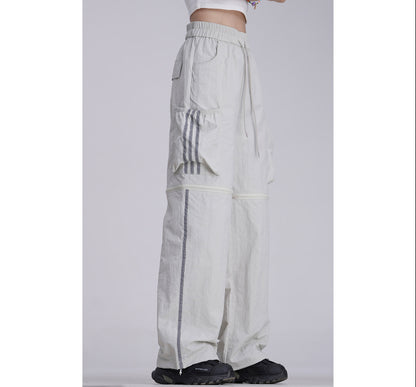 Casual Detachable Shorts Reflective Wide-leg Pants