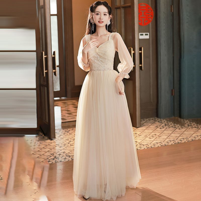 Champagne Bridesmaid Dress Slimming High Sense