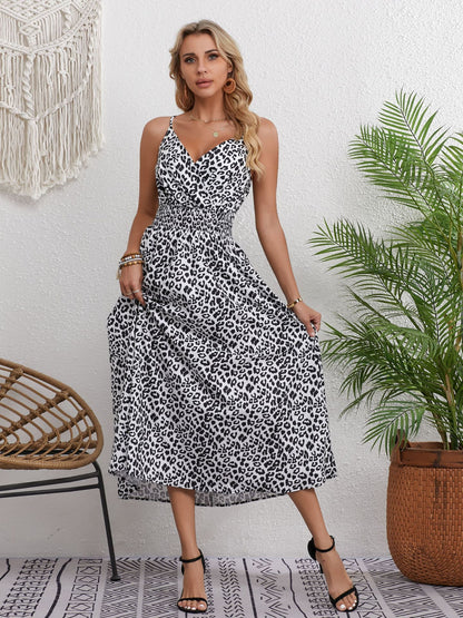 European And American Leopard Print Large Swing Dress