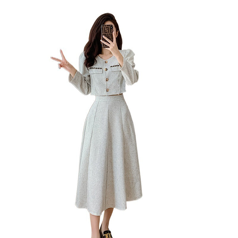 Women's Spring Fashion Short Coat Skirt Two-piece Suit