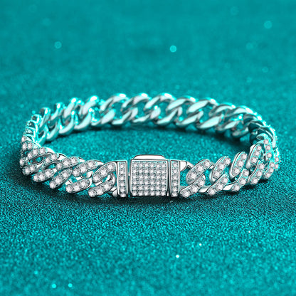 Bracelet Moissanite à chaîne à maillons cubains