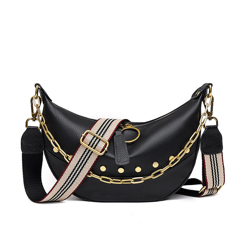 Women's Fashion Chain Top Layer Leather Shoulder Bag