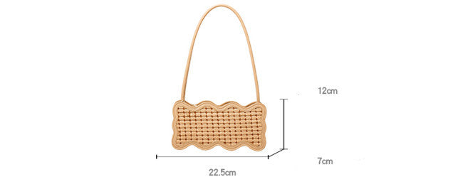 Petit sac à main tissé à une épaule à motif ondulé pour femme