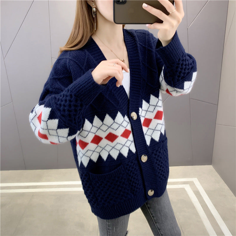 Women's Korean-style Loose-fit Cardigan For Spring And Autumn