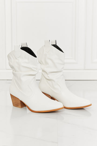 MMShoes Better in Texas Scrunch Bottes de cowboy en blanc