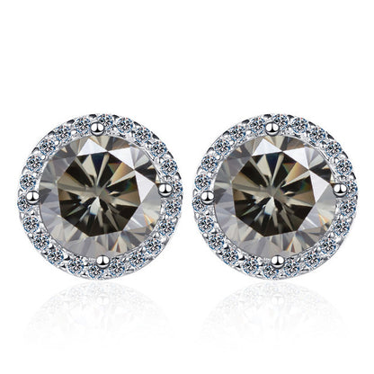 925 Sterling Silver Stud Earrings 1 Karat Moissanite