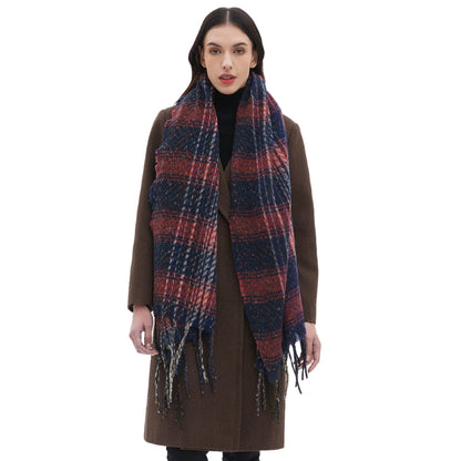 European And American Men's And Women's Plaid Tassel Scarf