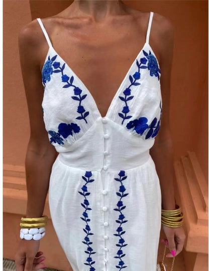 Women's Clothing Embroidered Slip Top Dress