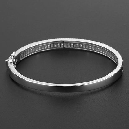 Pulsera de plata esterlina de moda para mujer con circonitas de diamantes de imitación