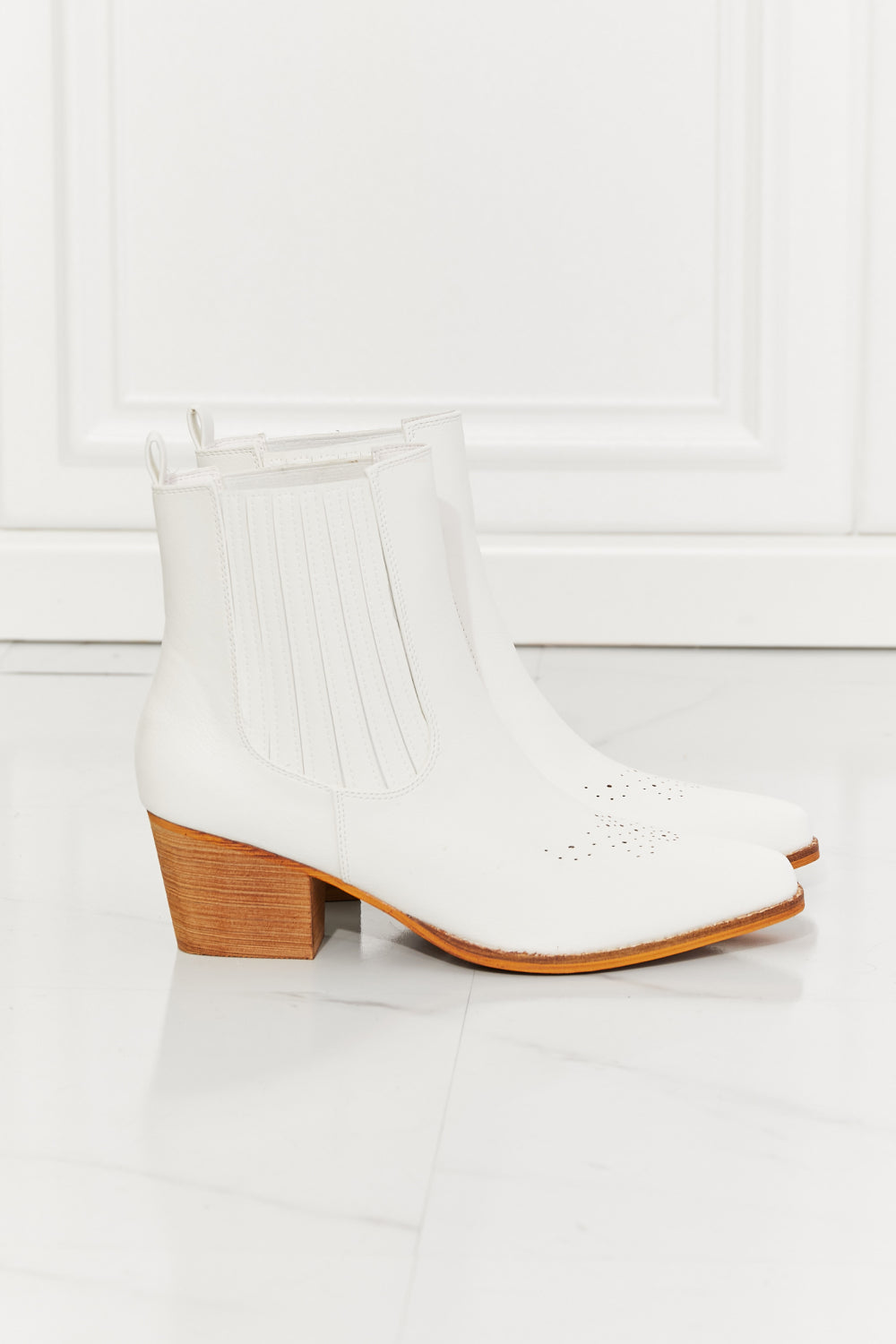 MMShoes - Love the Journey - Bottines Chelsea à talons empilés - Blanc