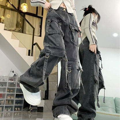 Street High Waist Loose Straight Pants