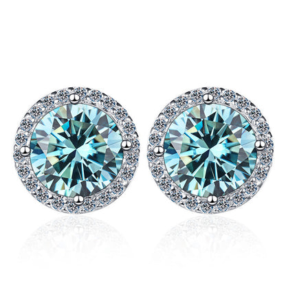 925 Sterling Silver Stud Earrings 1 Karat Moissanite