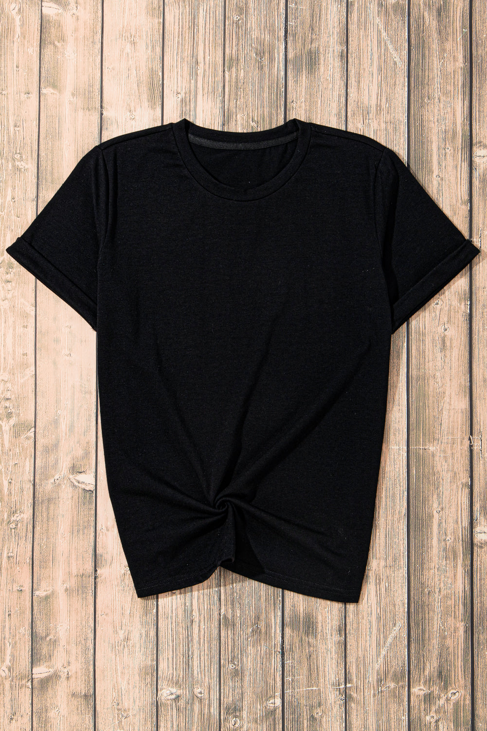 White Casual Plain Crew Neck Tee