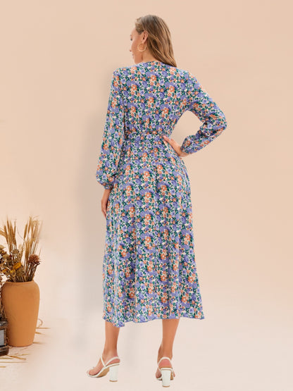 Robe à manches longues et surplis imprimé pleine taille