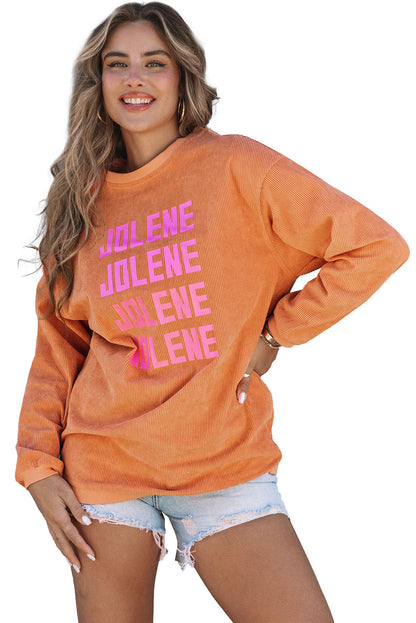 Sweat-shirt surdimensionné côtelé rose fraise