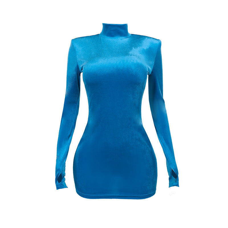 Robe dos nu en daim slim fit pour femme