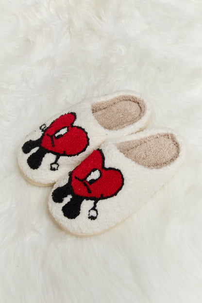 Melody Love - Chaussons en peluche à imprimé cœur