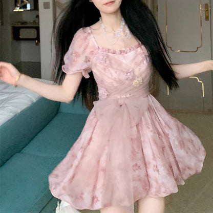 French Cute Youth-looking Bud Tulle Tutu Dress