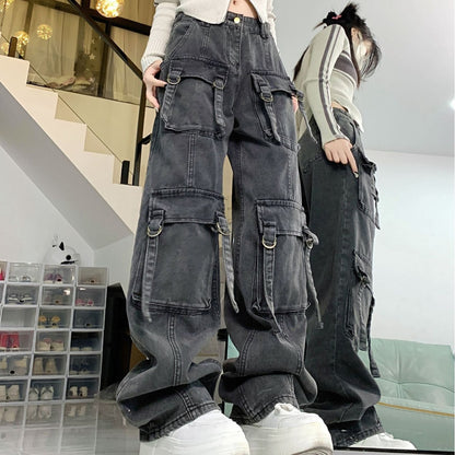 Street High Waist Loose Straight Pants