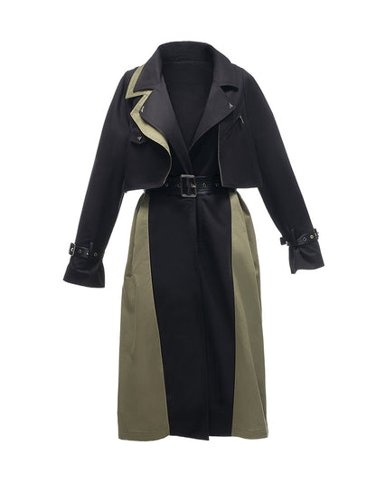 Nouveau Trench-Coat de Style britannique rétro aux couleurs assorties pour femmes