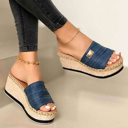 Sandalias con punta abierta de cuero PU