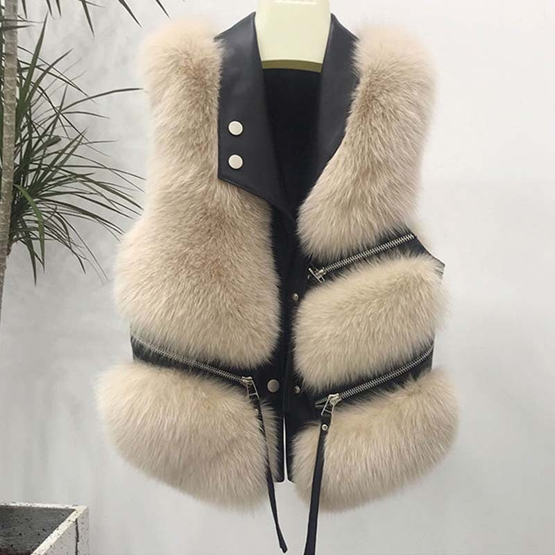 Women's Fashion Vest Fur Coat