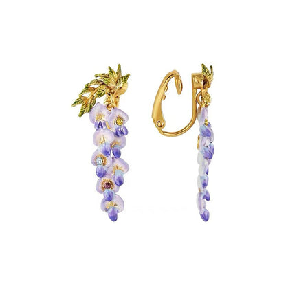 Wisteria Flower Ear Stud Necklace Special Interest Light Luxury Accessories