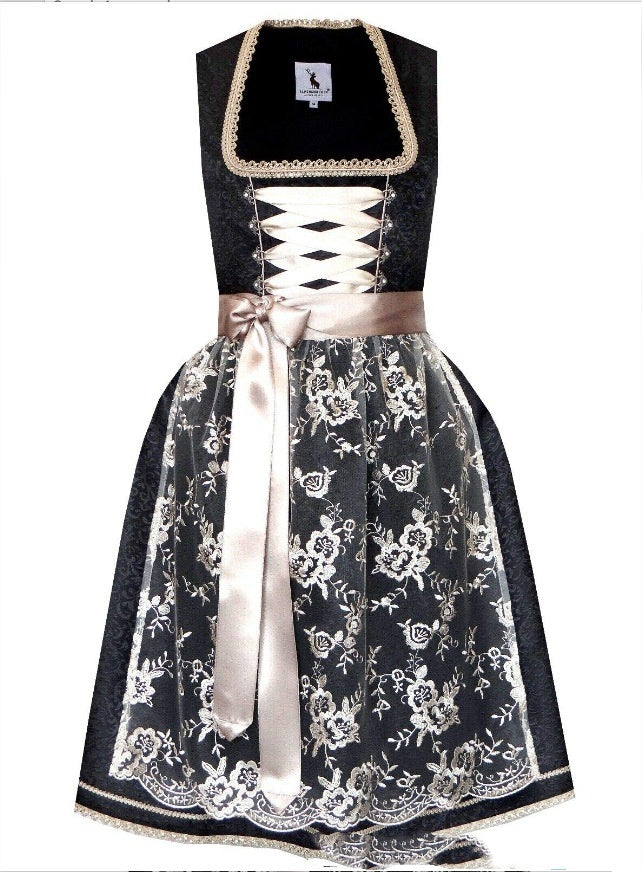 German Oktoberfest Costume Printed Lace Up Dress Maid