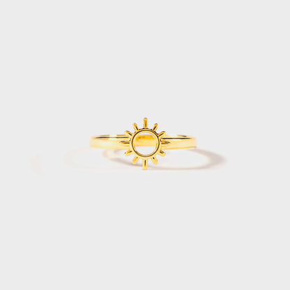 Anillo Chapado En Oro De 18 Quilates Con Forma De Sol