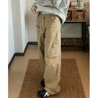 Women's Retro Loose Wide Leg Leisure Mop Pants