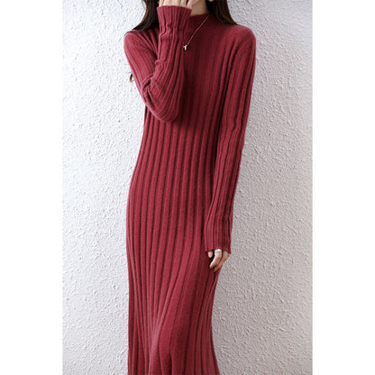 Women's Fashion Mid-length Wool Knitted Dress