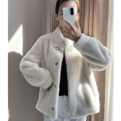 Green Fur Coat Autumn And Winter Thickening Short Coat