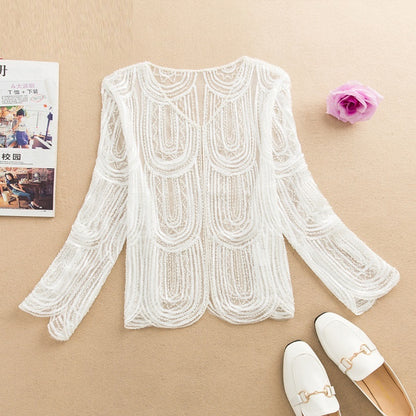 Sequin One Button Small Blouse Short Cardigan Coat Women