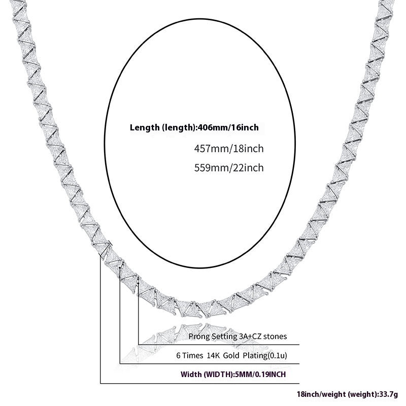 5MM Triangular Geometric Zircon Bracelet