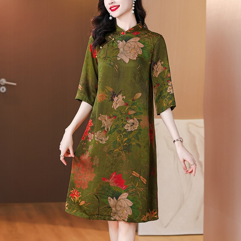 Robe d'été de style national Cheongsam vintage chinois