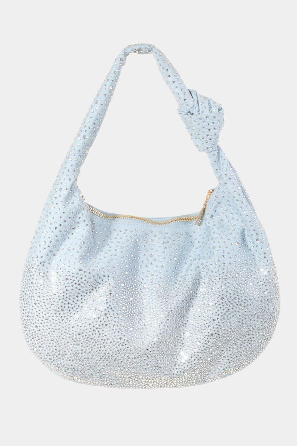 Bolso de mano con tachuelas y diamantes de imitación Fame